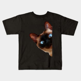 Cute Peeking Cat Kids T-Shirt